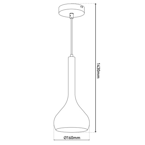 Hanger lamp "vaso", hintlamp gemaakt van metaal en rookglas in antraciet, E27 -aansluiting, voor eetkamer, woonkamer, hal of kantoor, met een Øvon 16 cm