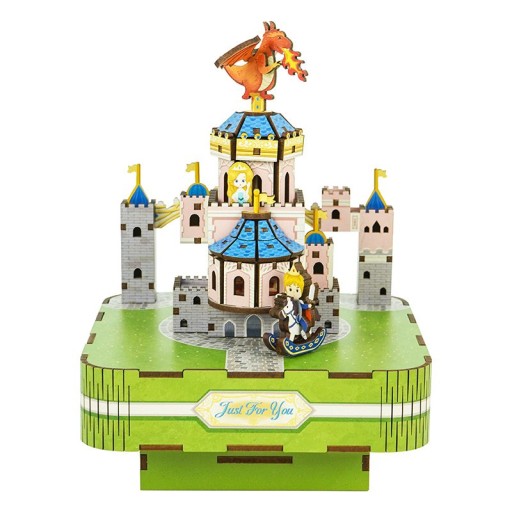 Music box DIY 3D Wooden Puzzle, Fairytable Castle, Tone-Cheer, TQ062, 14x14x18.5cm