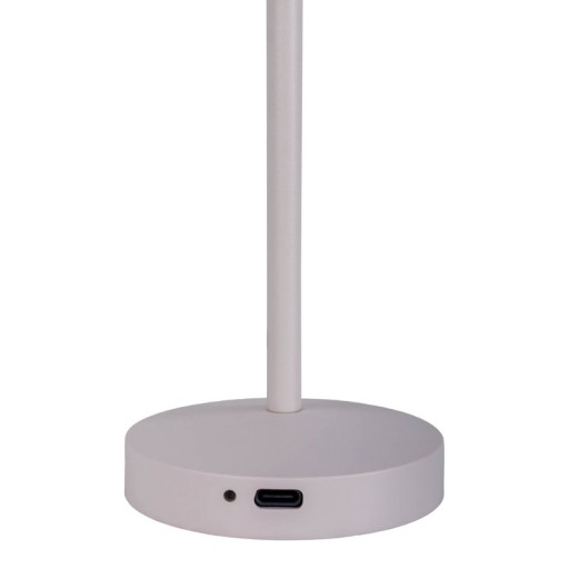 2 Set LED battery table light "Gomba" for outside and inside, made of metal and plastic in white, 18.5 cm high