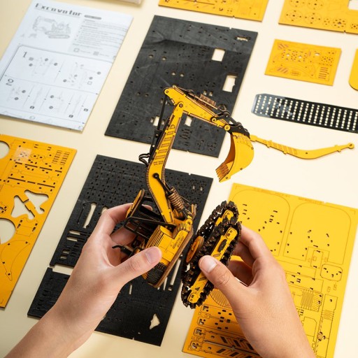 Robotime, Houten Puzzel 3D Graafmachine, TG508K, 21x6,5x12,5cm