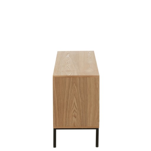 J-Line kast Vierkant - hout/metaal - naturel/zwart - large