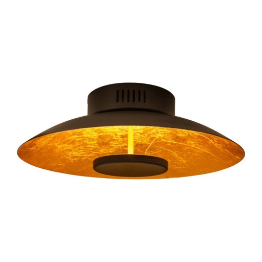 LED ceiling lamp "Firenze" metal ceiling lamp in black, and gold, LED firmly installed, lighting for living room, office or the entrance rod 30 cm diameter