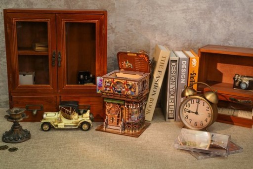 Tone-Cheer DIY 3D Houten Puzzel Desk Bin, Punk Bar, TQ183,15x14x25cm