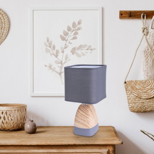 Ceramict table lamp "Cremona" made of ceramic in brown/gray with E14 socket, table lamp for living rooms 31 cm high