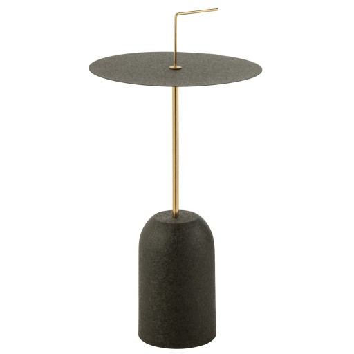 J-Line Bijzettafel Schijf Metaal Zwart/Goud