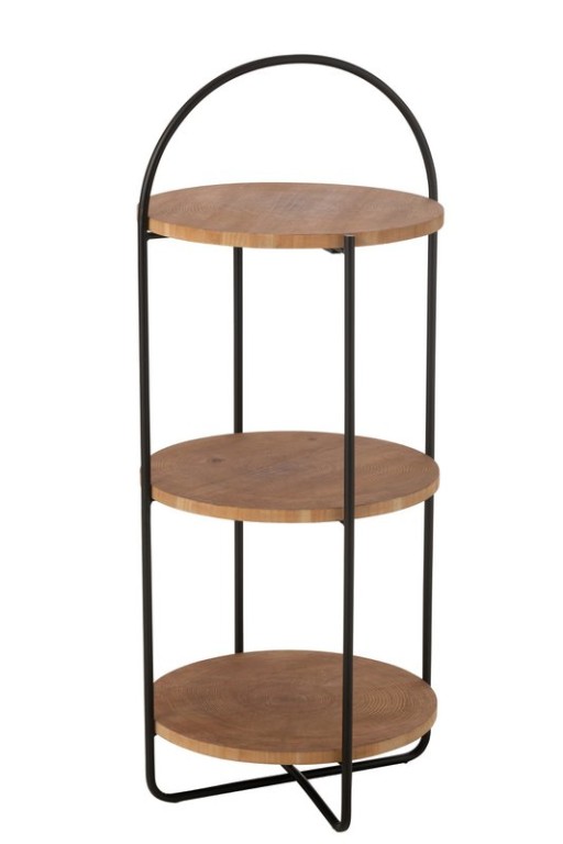 J-Line Rack Mia MDF/Iron Natural Black