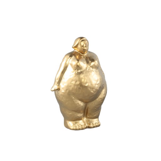 Oday Beeld | Gouden Keramische Staande Vrouw B 27 cm