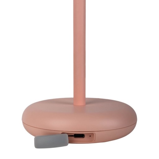Cordless tablet light "Pasi" for outside and inside, made of metal and plastic in pink, dimmable, with touch and memory function, approx. 26 cm high