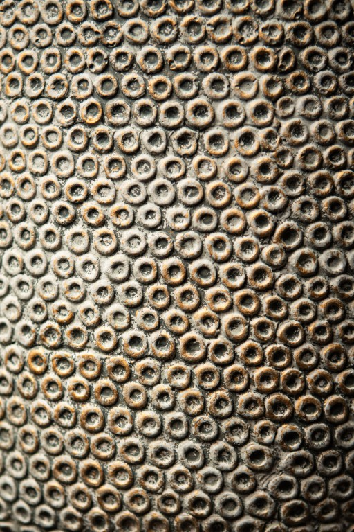 Laim Grey Cement Round Pot Dots Pattern On Base XL