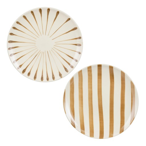 Elsie Dinerbord - Assorti - H3 x Ø26 cm - Steengoed - Bruin