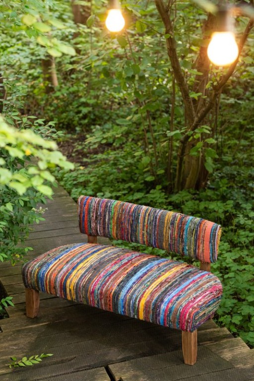 J-Line Sofa 2 Persons Chindi Wood/Textile Mix