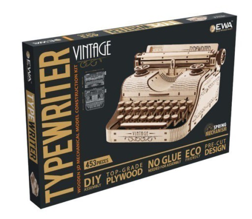 3D Wooden Puzzle Vintage Typewriter, Eco Wood Art, 465, 27x23.2x14.6CM