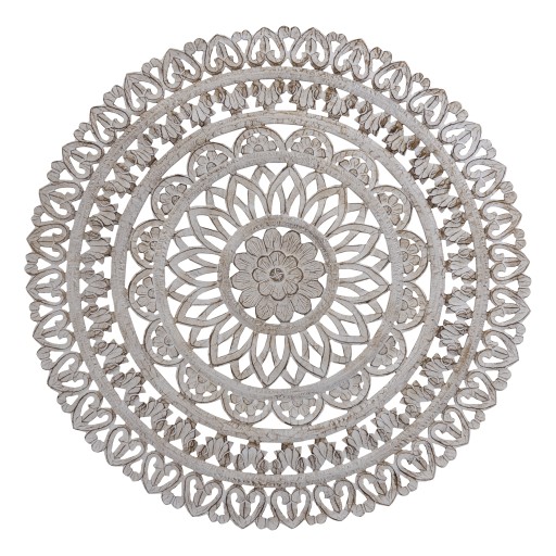 Farris Cream Round MDF Wall Panel Carved L | Handgesneden Luxe Wandpaneel 120x120 cm