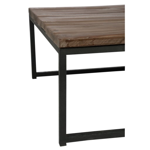 J-Line salontafel - hout/metaal - bruin/zwart - 2 stuks