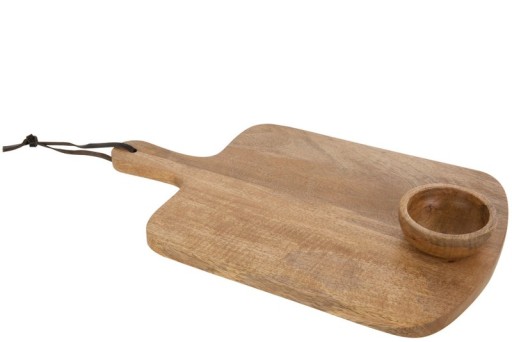 J-Line Mango cutting board + bowl - wood - natural - L