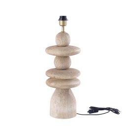 Callain Natural Mango Wood Table Lamp Base Round