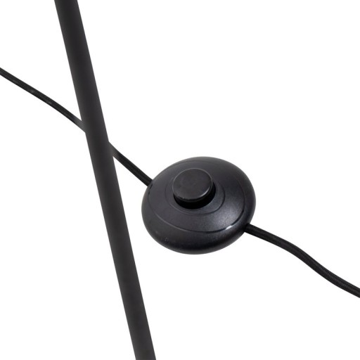 Stacking lamp "Stelo", modern floor lamp made of black metal and smoke glass, E27 socket, 128.5 cm high, for dining room, living room, hallway or office,