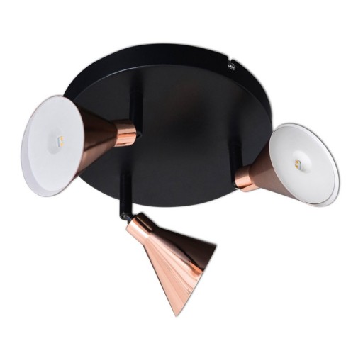 3 LED wall u. "Copper" ceiling spotlight d:38cm