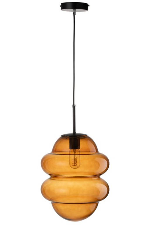 J-Line Hanging Lamp Honey Spoon Glass Brown