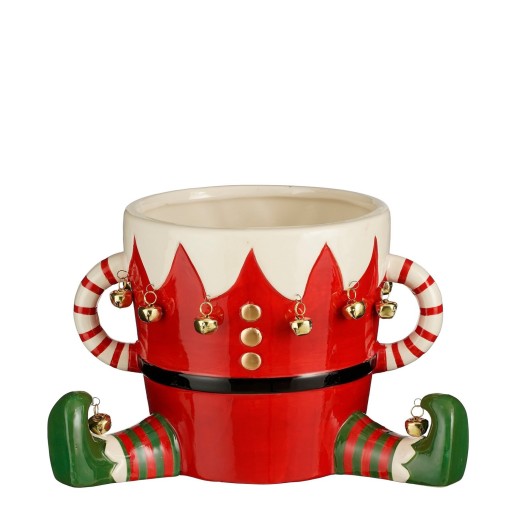 Funny Bloempot - L29 x B18 x H17 cm - Dolomiet - Rood