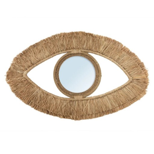 The Raffia Eye Mirror | Natural M | Wandspiegel Oog