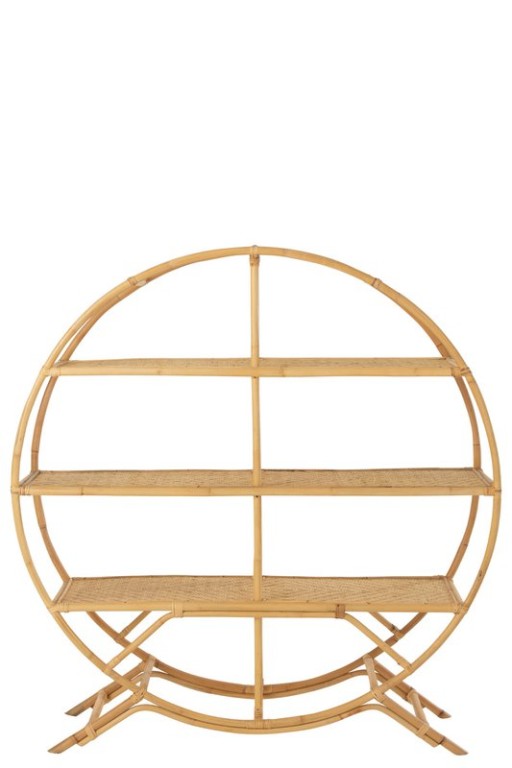 J-Line Rack 3 Shelves Rattan Natural
