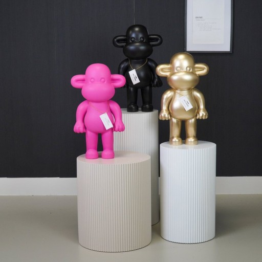 Ornament - Monkey Figurine 'The Legend' -Polyresin - Gold - 33x21x50cm