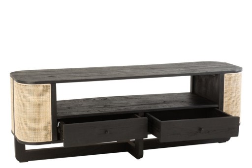 J-Line Molly TV cabinet - wood - natural/black - home accessories