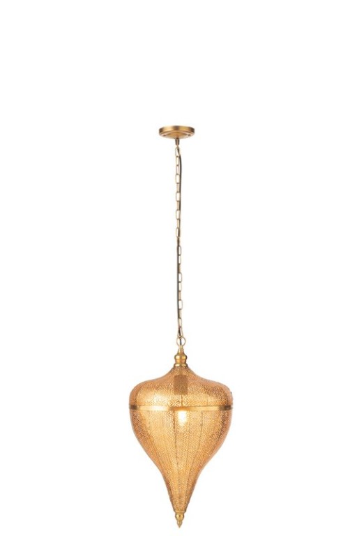 J-Line hanging lamp Drop - metal - gold - large