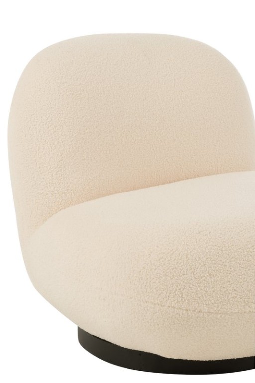 J-Line Lounge Chair Snow Poplar Wood/Foam White/Black