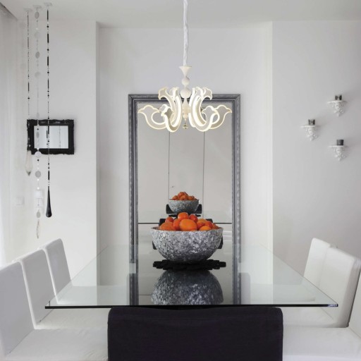 Led Crown "Ludwig" wit Ø 66 cm, met stevig geïnstalleerde LED's, metaal in wit