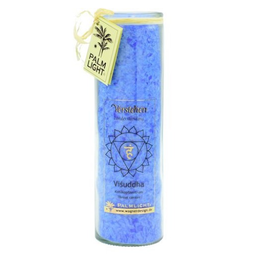 Visuddah CHAKRA kaars, 30034, ca. 20 cm, BLAUW