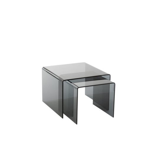 J-Line bijzettafel - glas - zwart