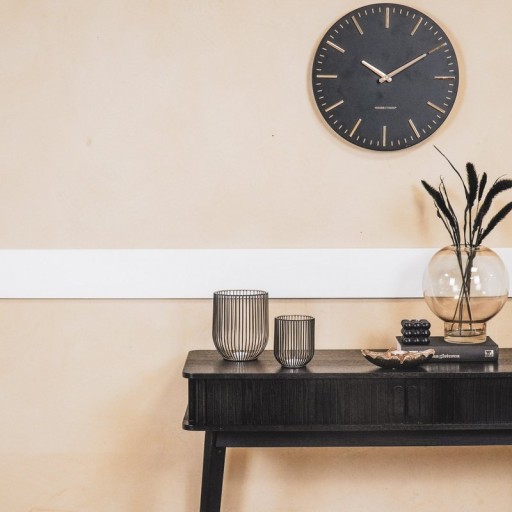 Candle holder - Metal - Black/Gold - S2 -13x13x16cm|9x9x11cm