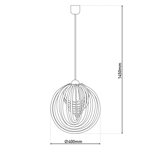 Hanger lamp "Armella" Ø 40 cm, 1x E27 (niet inbegrepen) gemaakt van hout en plastic, voor eetkamers, woonkamer, kantoor, kinderkamer