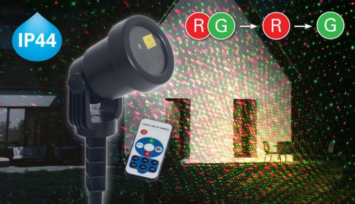 Laser outside spy with projector, skewer made of plastic, colorful, with integrated LED, spotlight for outside