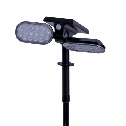 LED solar spotlights "Paco" for the outdoor area with a permanently built-in LED, solar and spit made of plastic in black, height 31.9 cm