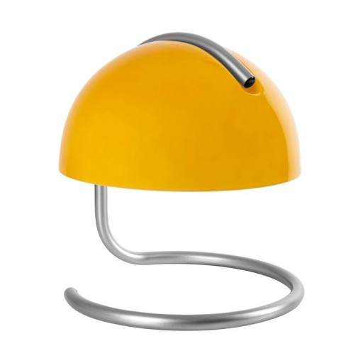 Table lamp "Burano" yellow, approx. 25 cm high, Ø 23.5 cm, made of chrome -colored metal and yellow glass, E27.