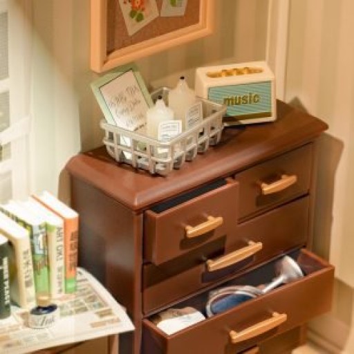 DIY Huisje Super Creator Sweet Dream Bedroom, Robotime, DW009, 16,3x16,3x15,2cm