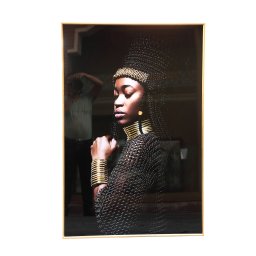 Melani Glass Art Wandpaneel | Ethnic Women 120x80 cm - Product afbeelding