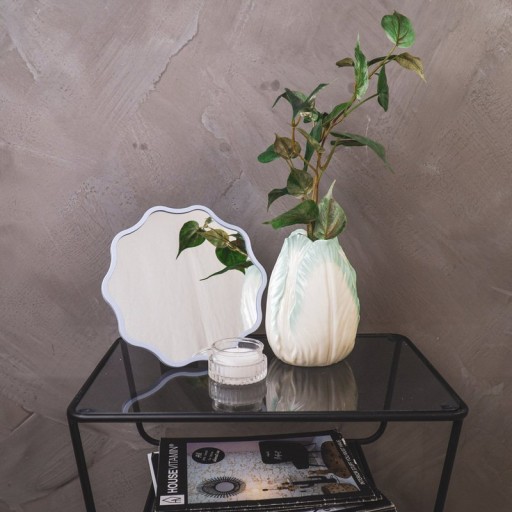 Vase- Tulip Head- Stoneware- Mint- 14x14x19cm