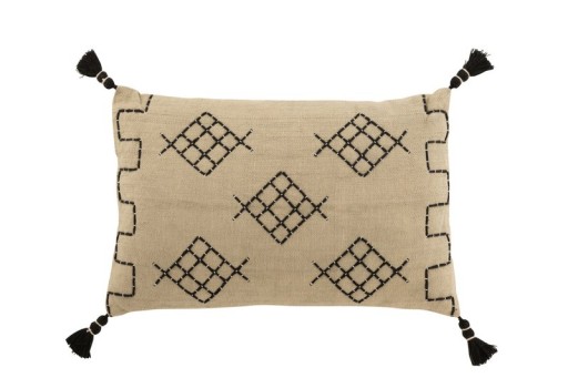 J-Line cushion Graphic Shapes Rectangle - cotton - gray