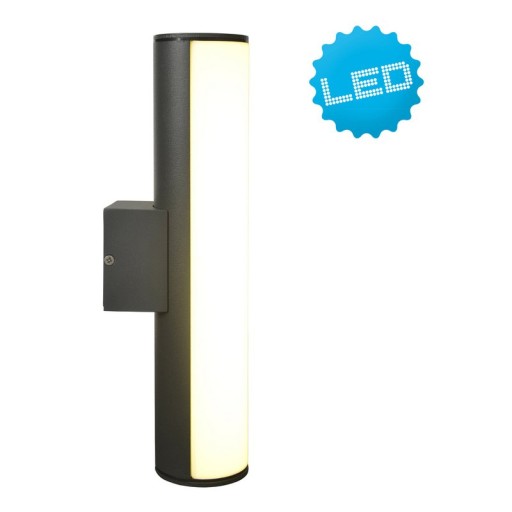 LED wall lights "flair", 30cm made of gray metal and plastic, with integrated LED