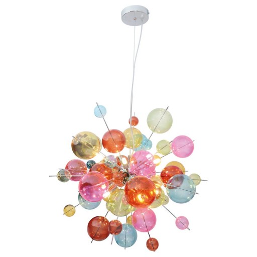 Pendant lamp "explosion" colored made of metal and glass, G9 versions, hanging lamp for dining room, living room, hall or office, Øca. 65 cm