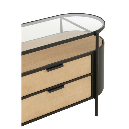 J-Line Kast Ivy Ijzer Naturel/Zwart