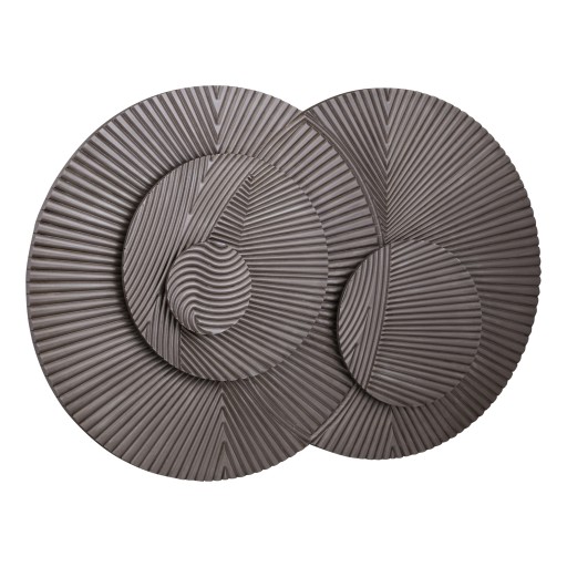 Thikra Brown Double Circles Mdf Wall Panel Carved