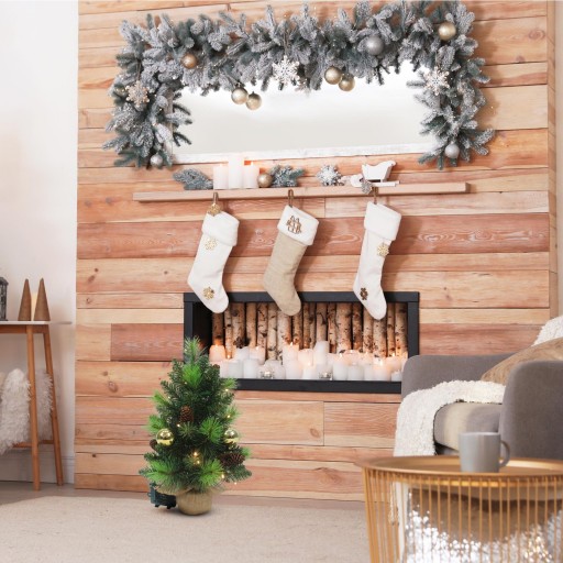 LED FIR -boom "Noel" Outdoor Decoratie gemaakt van metaal en plastic in groen en goud, met stevig geïnstalleerde LED's