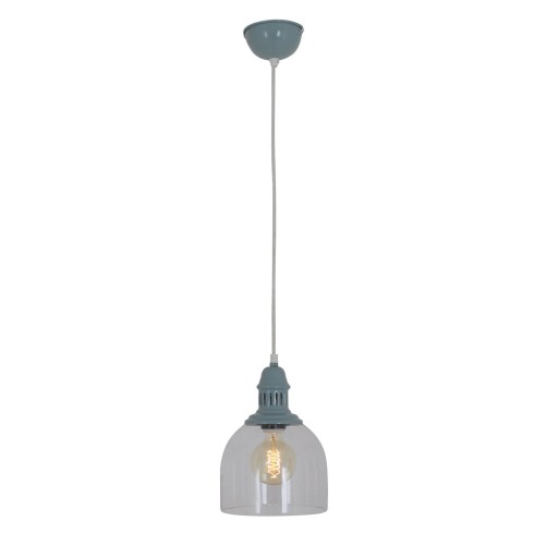 Glazen hanglamp "Mumbai", retro klassiek gemaakt van metaal en glas in groen, E27