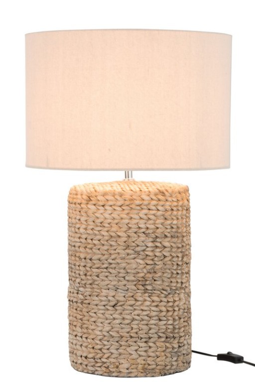 J-Line lamp base + Shade Thick Braid concrete/cotton - natural - large