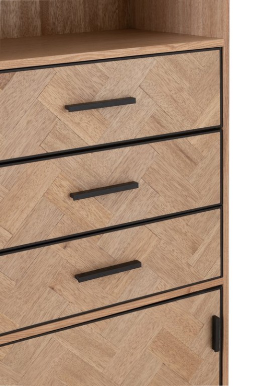 J-Line cabinet High Zigzag cabinet - wood/metal - natural/black